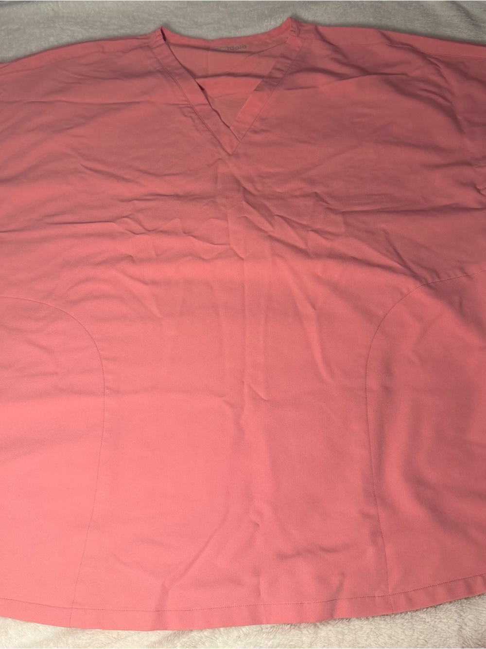 Relaxed V-Neck Tunic Top in Coral Pink